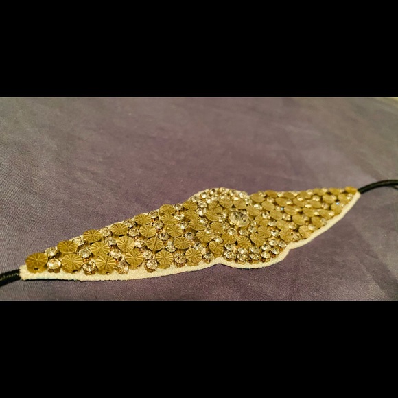 Blue ruby boho rhinestone head band - Picture 4 of 4